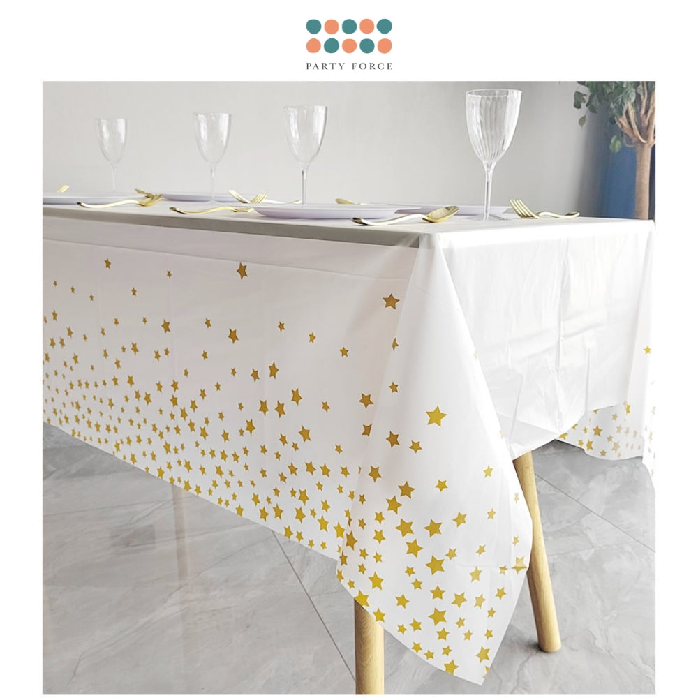 Gold Star Printed Disposable Waterproof Table Cloth