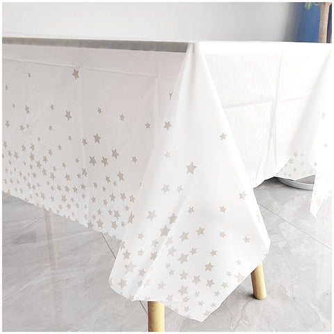 Silver Star Printed Disposable Waterproof Table Cloth