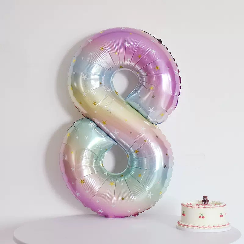 40 inch pastel rainbow Number balloon birthday balloon for party decoration