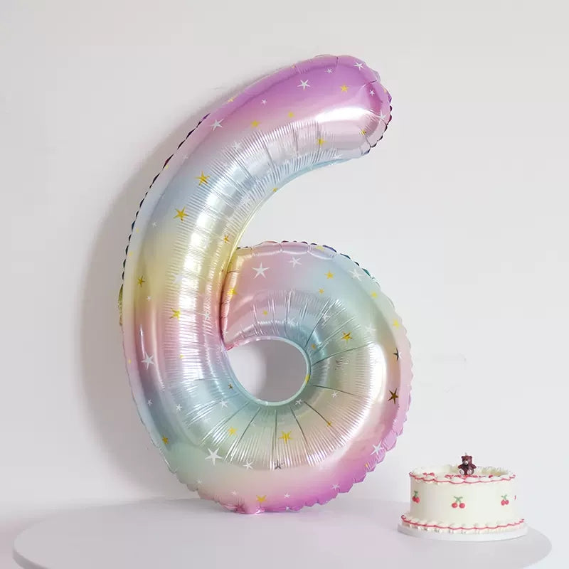 40 inch pastel rainbow Number balloon birthday balloon for party decoration