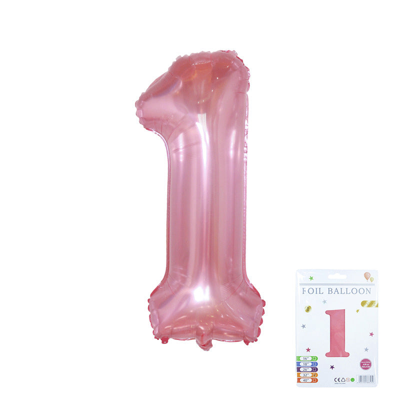 32 inch Jelly Pink Number Balloon