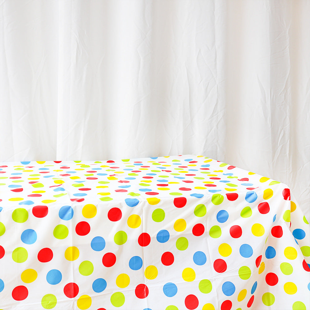 Colorful Dots Disposable Table Cloth
