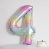 40 inch pastel rainbow Number balloon birthday balloon for party decoration