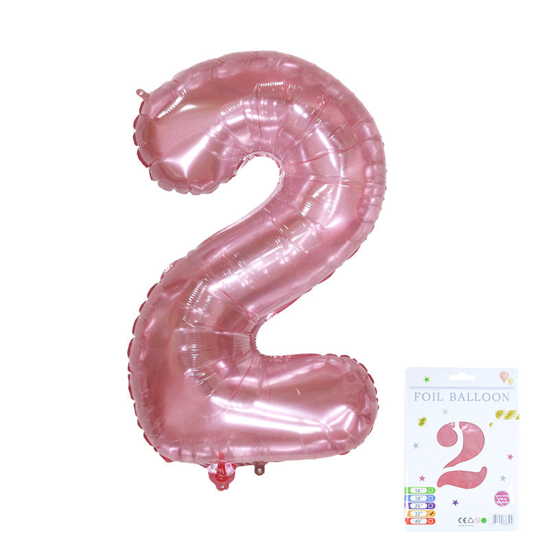 32 inch Jelly Pink Number Balloon