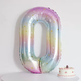 40 inch pastel rainbow Number balloon birthday balloon for party decoration