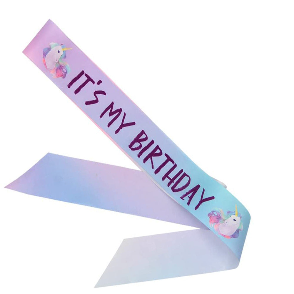 Pastel Unicorn Birthday Sash