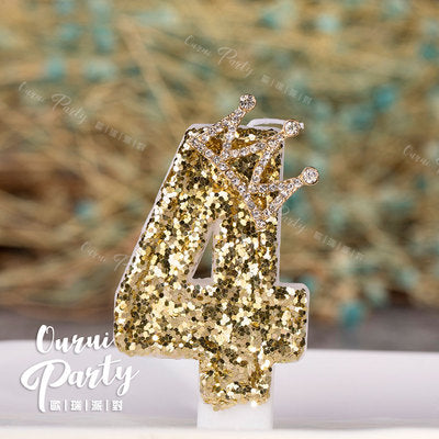 Premium Number Candle Fancy Glitter Happy birthday Candle