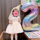 40 inch pastel rainbow Number balloon birthday balloon for party decoration