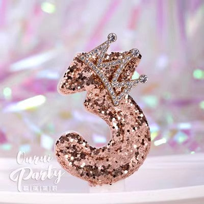 Premium Number Candle Fancy Glitter Happy birthday Candle