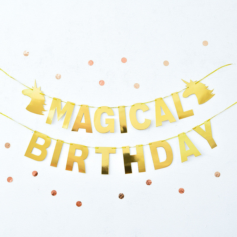 Everything Unicorn theme birthday decoration balloon banner tableware