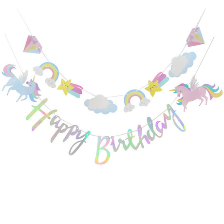 Everything Unicorn theme birthday decoration balloon banner tableware