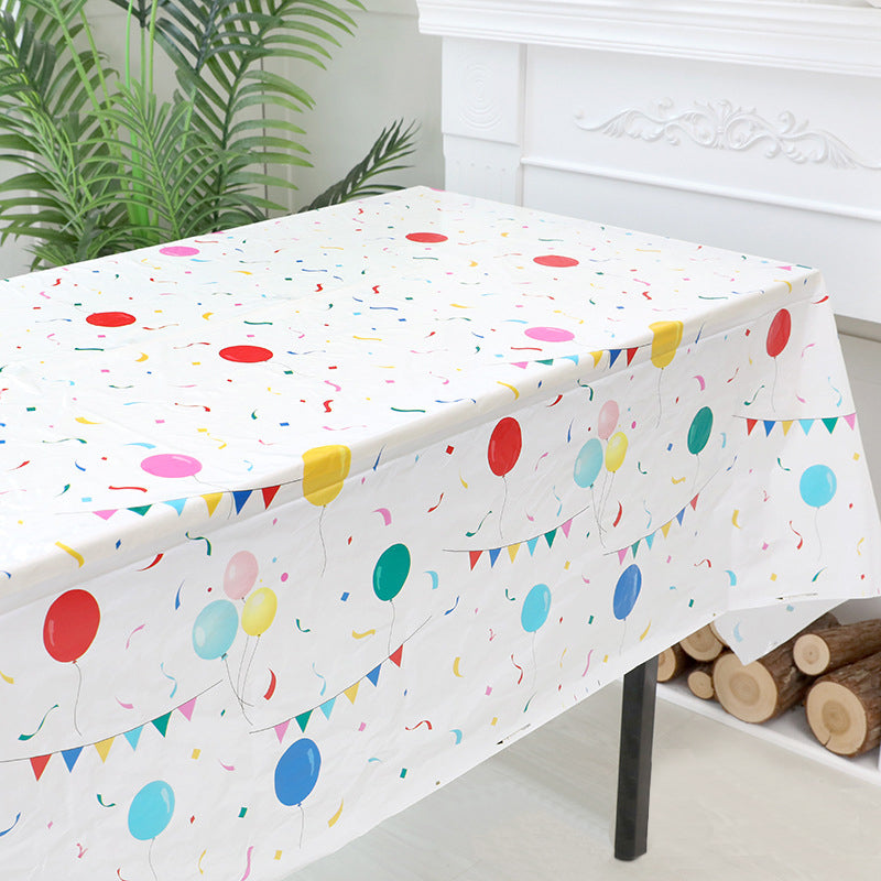 Colorful Party Balloons Disposable Table Cloth