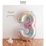 40 inch pastel rainbow Number balloon birthday balloon for party decoration