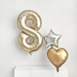 40 inch white gold number balloon for birthday party decoration