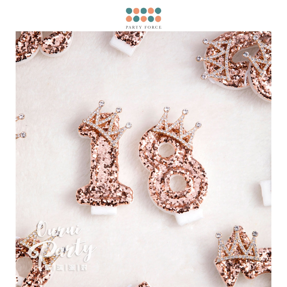 Premium Number Candle Fancy Glitter Happy birthday Candle