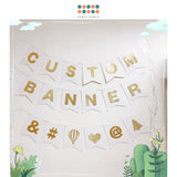 Happy Birthday Banner White DIY Customised Banner for Birthday party wedding event decoration
