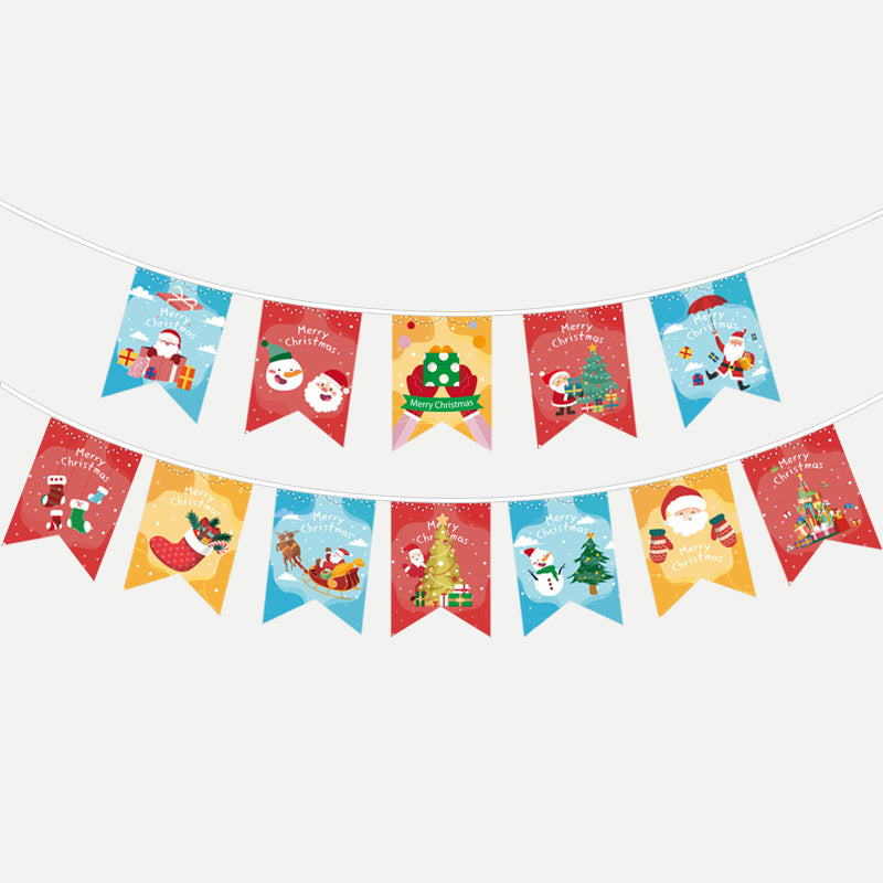 Fish Tail Christmas Flag Garland for Christmas Decoration