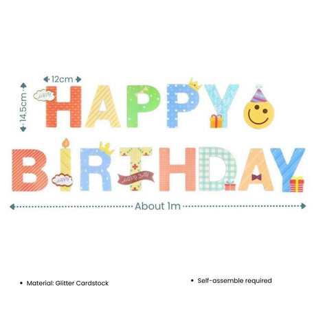 [SG Instock] Decorative Happy Birthday Banner Garland Triangle Flag Bunting for Party Decoration
