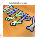 Iridescent Dinosaur Happy Birthday Banner for Birthday Parties Decoration