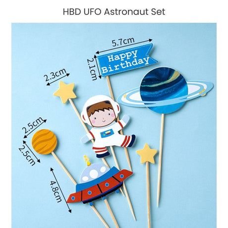 New Edition Space Theme Cake Cupcake Topper Set for Birthday Cake Decoration