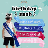 [SG Seller] Kid Birthday Sash Badge Tiara Crown Birthday Girl Birthday Boy Birthday Party Decoration