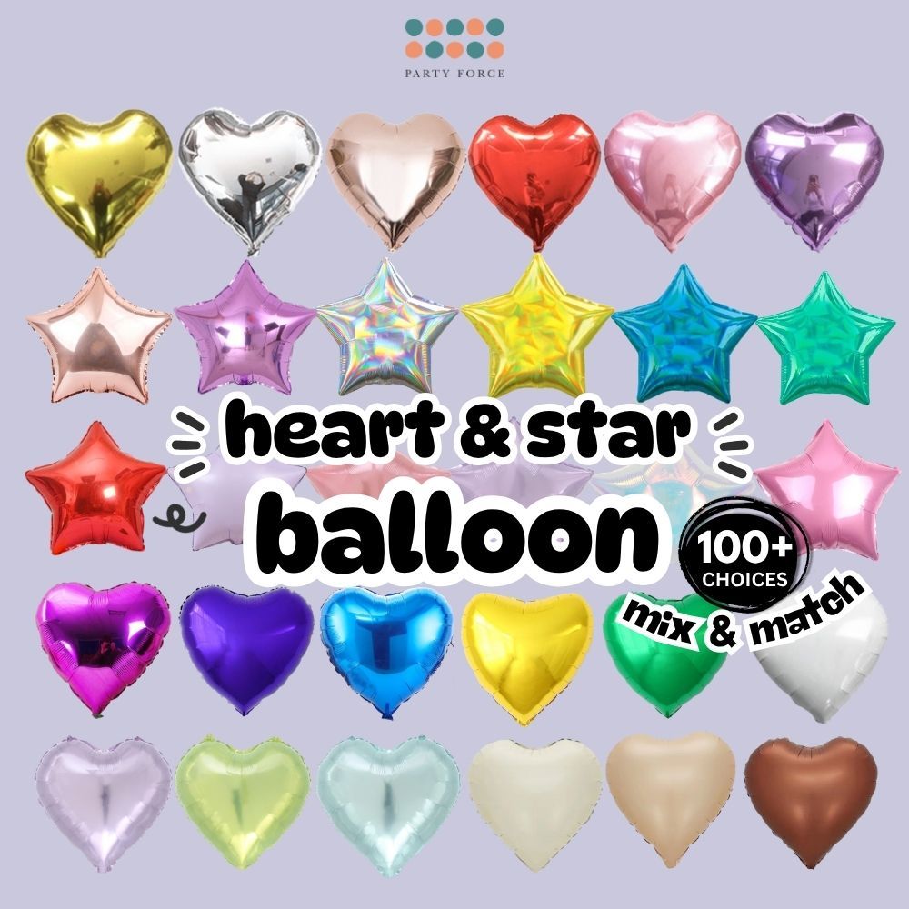 Individual Helium Inflated Heart Balloon Star Balloon