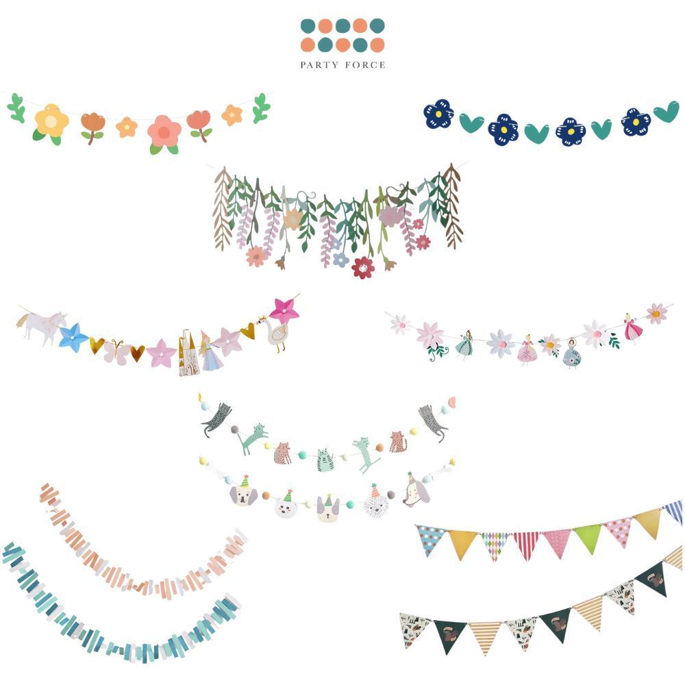 [SG Instock] Decorative Banner Garland Circle Star Flag Bunting Happy Birthday Party Decoration