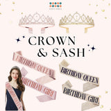 [SG Instock] Birthday Sash Birthday Crown Tiara Birthday King Queen Girl Boy Birthday Decoration