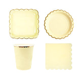 Disposable Pastel color tableware paper plates cutlery sets for party wedding events