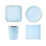 Disposable Pastel color tableware paper plates cutlery sets for party wedding events