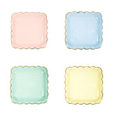Disposable Pastel color tableware paper plates cutlery sets for party wedding events