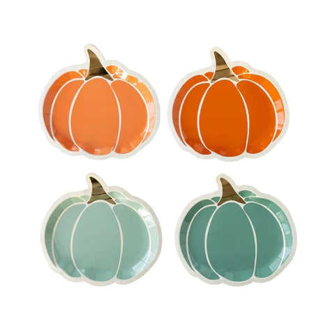 4 color combo Pumpkin plates disposable paper plate for Halloween decoration