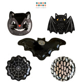 Black Series Halloween disposable paper plates for party decoration