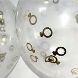 Gold Ring Confetti Transparent Balloon for Hens Parties Events Decoration