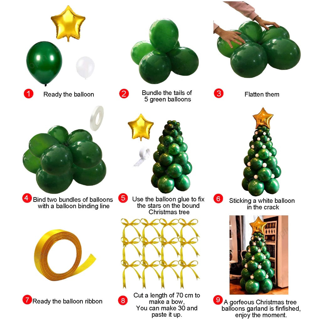 Balloon Christmas Tree Decoration Set for Christmas Event