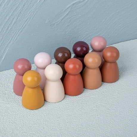 Mini Wooden Rainbow Bricks and Minifigure Toys for Kids
