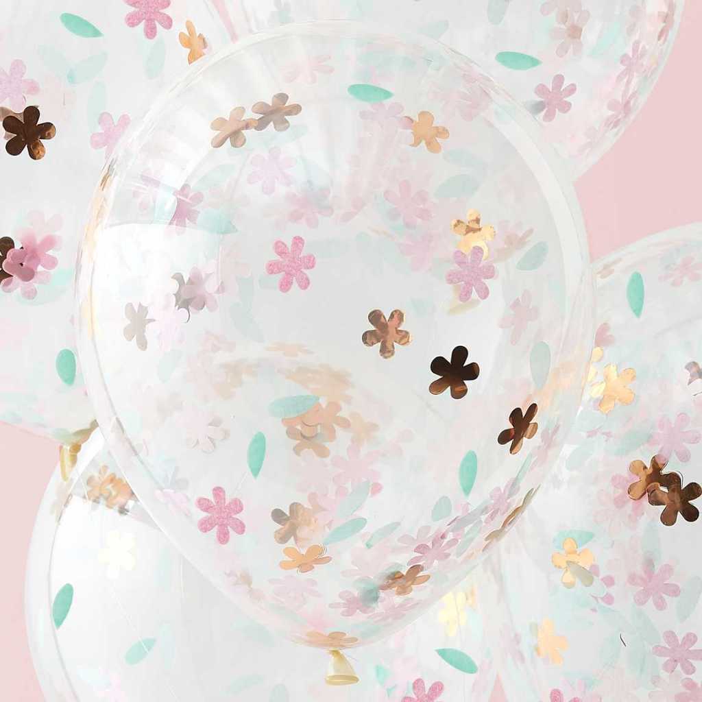 Floral Confetti Balloon for Birthday Decoration Hens Parties Events Decoration