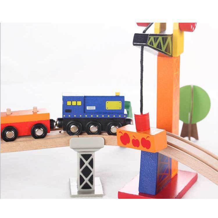 108pcs Wooden Train DIY Toy Set for Kids Birthday Gift