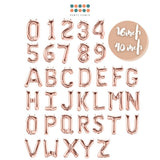 16 inch 40 inch Rose Gold Number Balloon Alphabet Balloon
