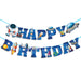 Space Theme Astronaut Happy Birthday Banner