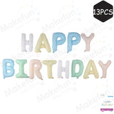 PASTEL Happy Birthday Foil Balloon Banner for Birthday Decoration