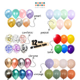 12 inch latex balloon metallic confetti solid pearl pastel chrome vintage birthday party balloon