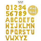 16 inch 40 inch Gold Number Balloon Alphabet Balloon