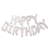 Clear Confetti Foil Happy Birthday for Birthday Decoration