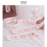 Pink & Rose Gold Team Bride Hen Party Sashes 6 Pack for Hen Party Bridal