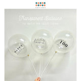 12 inch Transparent Printed Balloon for 100 Days Happy Birthdays Love Decoration