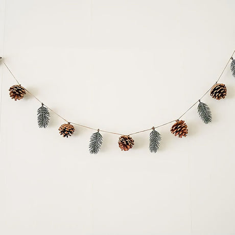 Christmas Pine Cone and Pine Needle Garland for Christmas Parties Decoration