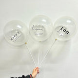 12 inch Transparent Printed Balloon for 100 Days Happy Birthdays Love Decoration