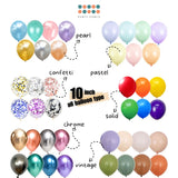 10 inch latex balloon metallic confetti solid pearl pastel chrome vintage birthday party balloon