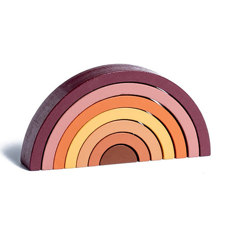 Mini Wooden Rainbow Bricks and Minifigure Toys for Kids